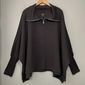 Buckle Black Poncho Sweater